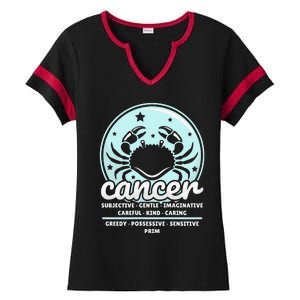 Cancer Facts Birthday Zodiac Sign Moon Astrology Ladies Halftime Notch Neck Tee