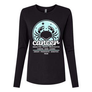 Cancer Facts Birthday Zodiac Sign Moon Astrology Womens Cotton Relaxed Long Sleeve T-Shirt