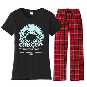 Cancer Facts Birthday Zodiac Sign Moon Astrology Women's Flannel Pajama Set