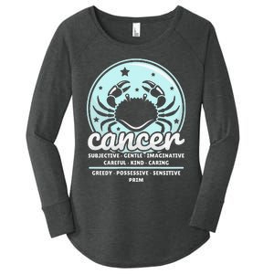 Cancer Facts Birthday Zodiac Sign Moon Astrology Women's Perfect Tri Tunic Long Sleeve Shirt