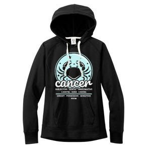 Cancer Facts Birthday Zodiac Sign Moon Astrology Women's Fleece Hoodie