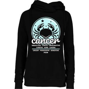 Cancer Facts Birthday Zodiac Sign Moon Astrology Womens Funnel Neck Pullover Hood