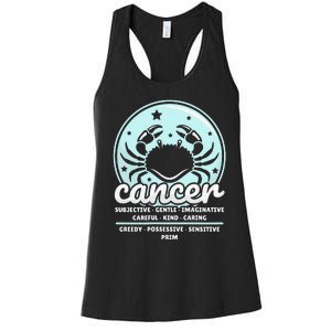 Cancer Facts Birthday Zodiac Sign Moon Astrology Women's Racerback Tank