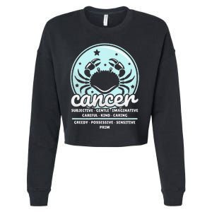 Cancer Facts Birthday Zodiac Sign Moon Astrology Cropped Pullover Crew