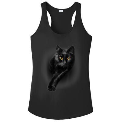 Cute Funny Black Cat Yellow Eyes T Cats Ladies PosiCharge Competitor Racerback Tank