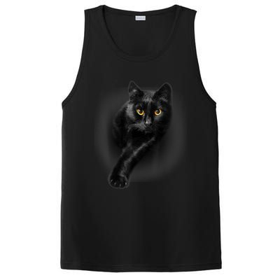 Cute Funny Black Cat Yellow Eyes T Cats PosiCharge Competitor Tank