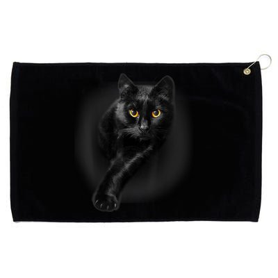 Cute Funny Black Cat Yellow Eyes T Cats Grommeted Golf Towel