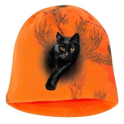 Cute Funny Black Cat Yellow Eyes T Cats Kati - Camo Knit Beanie