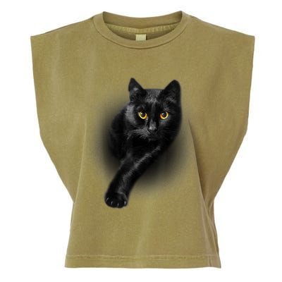 Cute Funny Black Cat Yellow Eyes T Cats Garment-Dyed Women's Muscle Tee