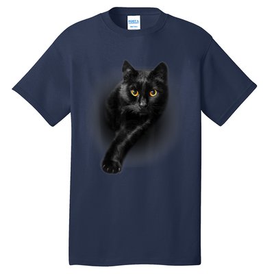 Cute Funny Black Cat Yellow Eyes T Cats Tall T-Shirt