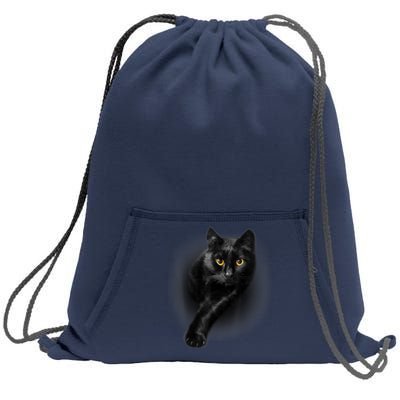 Cute Funny Black Cat Yellow Eyes T Cats Sweatshirt Cinch Pack Bag