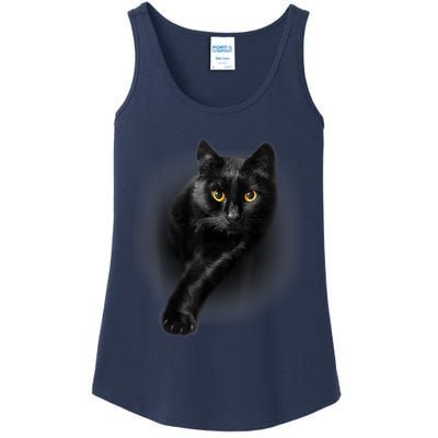 Cute Funny Black Cat Yellow Eyes T Cats Ladies Essential Tank