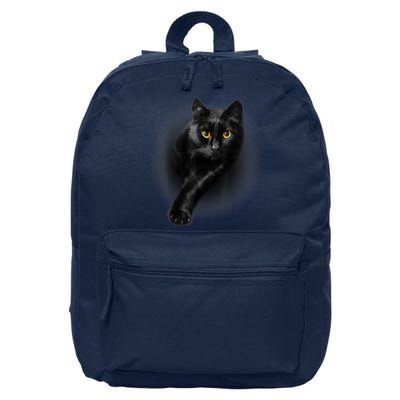 Cute Funny Black Cat Yellow Eyes T Cats 16 in Basic Backpack