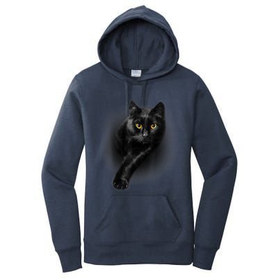 Cute Funny Black Cat Yellow Eyes T Cats Women's Pullover Hoodie