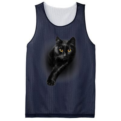 Cute Funny Black Cat Yellow Eyes T Cats Mesh Reversible Basketball Jersey Tank