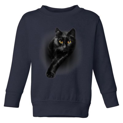 Cute Funny Black Cat Yellow Eyes T Cats Toddler Sweatshirt