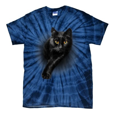 Cute Funny Black Cat Yellow Eyes T Cats Tie-Dye T-Shirt