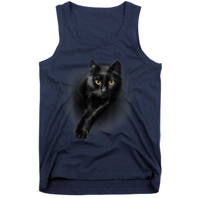 Cute Funny Black Cat Yellow Eyes T Cats Tank Top