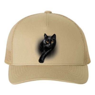 Cute Funny Black Cat Yellow Eyes T Cats Yupoong Adult 5-Panel Trucker Hat