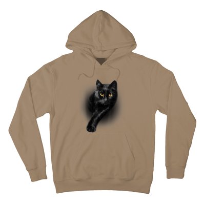 Cute Funny Black Cat Yellow Eyes T Cats Hoodie