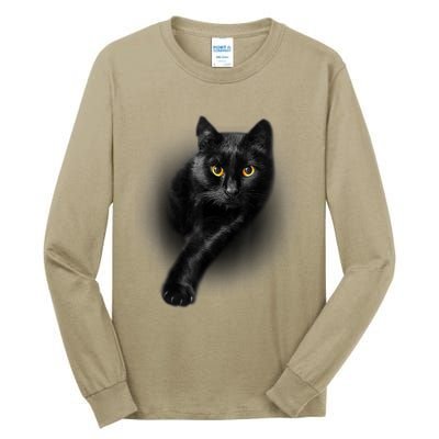 Cute Funny Black Cat Yellow Eyes T Cats Tall Long Sleeve T-Shirt