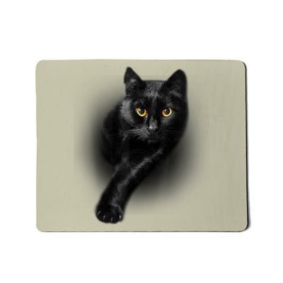 Cute Funny Black Cat Yellow Eyes T Cats Mousepad