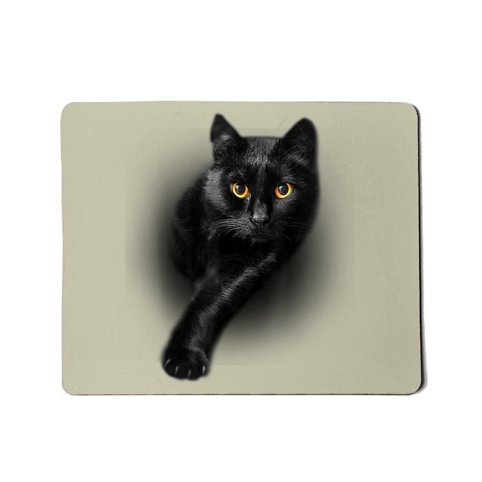 Cute Funny Black Cat Yellow Eyes T Cats Mousepad