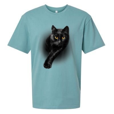 Cute Funny Black Cat Yellow Eyes T Cats Sueded Cloud Jersey T-Shirt