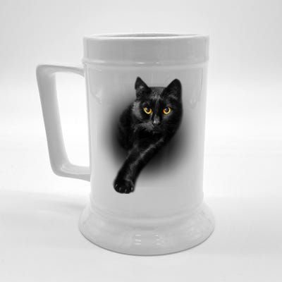 Cute Funny Black Cat Yellow Eyes T Cats Beer Stein