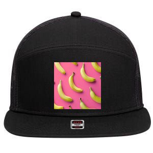 Cute Funny Bananas Pattern 7 Panel Mesh Trucker Snapback Hat