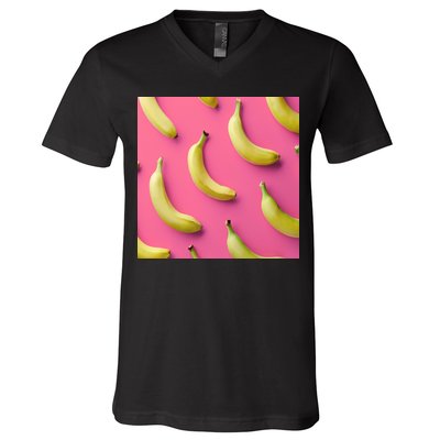 Cute Funny Bananas Pattern V-Neck T-Shirt