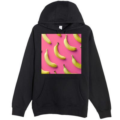 Cute Funny Bananas Pattern Premium Pullover Hoodie