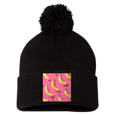 Cute Funny Bananas Pattern Pom Pom 12in Knit Beanie