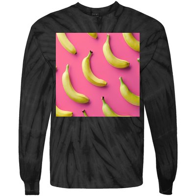 Cute Funny Bananas Pattern Tie-Dye Long Sleeve Shirt