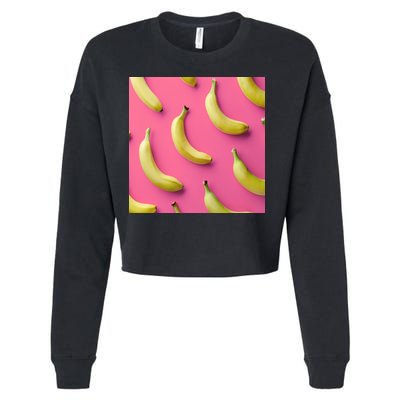 Cute Funny Bananas Pattern Cropped Pullover Crew