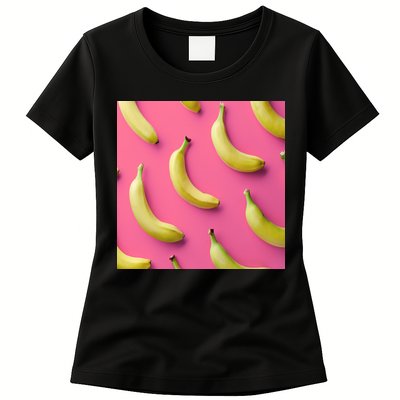 Cute Funny Bananas Pattern Womens T-Shirt