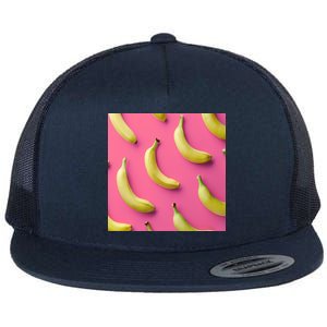 Cute Funny Bananas Pattern Flat Bill Trucker Hat