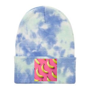 Cute Funny Bananas Pattern Tie Dye 12in Knit Beanie