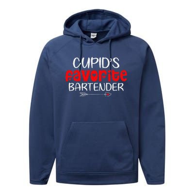 Cupid's Favorite Bartender Teacher Valentines Day Gift Performance Fleece Hoodie