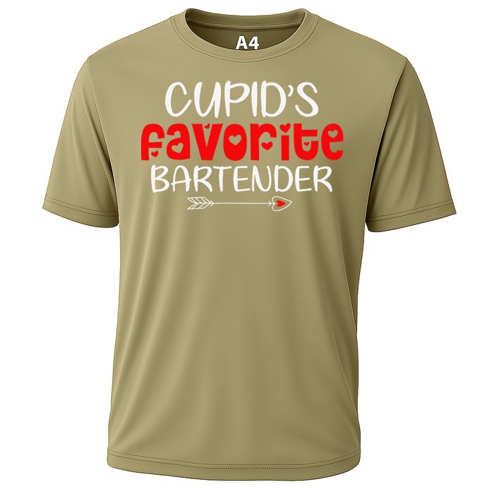 Cupid's Favorite Bartender Teacher Valentines Day Gift Cooling Performance Crew T-Shirt