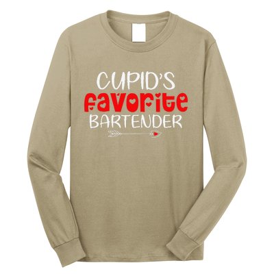 Cupid's Favorite Bartender Teacher Valentines Day Gift Long Sleeve Shirt