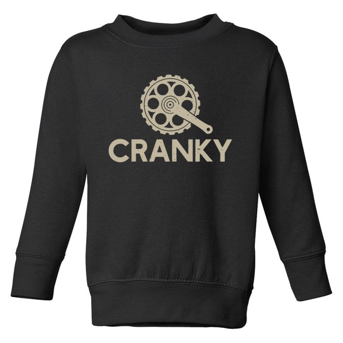 Cranky Funny Bike Cycling Toddler Sweatshirt