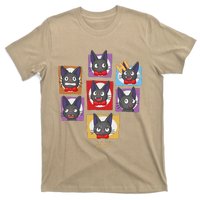 Cute Face Black Cat Vintage Japanese Anime Kitten Lover Jiji T-Shirt