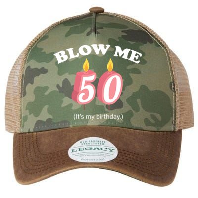 Cute Funny Blow Me It's My 50th Birthday Legacy Tie Dye Trucker Hat