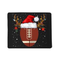 Christmas Football Ball Santa Hat Reindeer Xmas Lights Gifts TShirt Mousepad