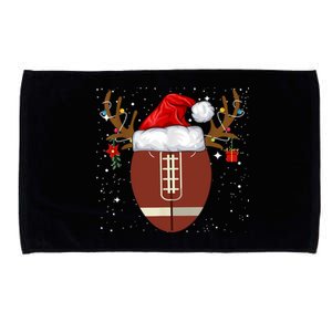 Christmas Football Ball Santa Hat Reindeer Xmas Lights Gifts TShirt Microfiber Hand Towel