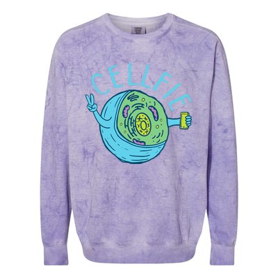 Cellfie Funny Biologist Biology Student Cell Science Colorblast Crewneck Sweatshirt