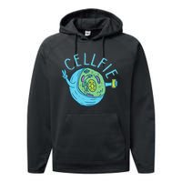 Cellfie Funny Biologist Biology Student Cell Science Performance Fleece Hoodie