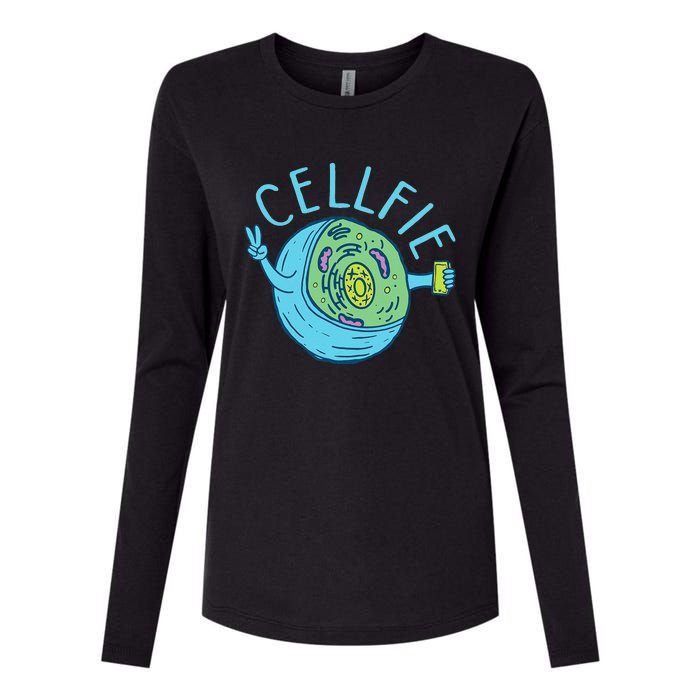 Cellfie Funny Biologist Biology Student Cell Science Womens Cotton Relaxed Long Sleeve T-Shirt