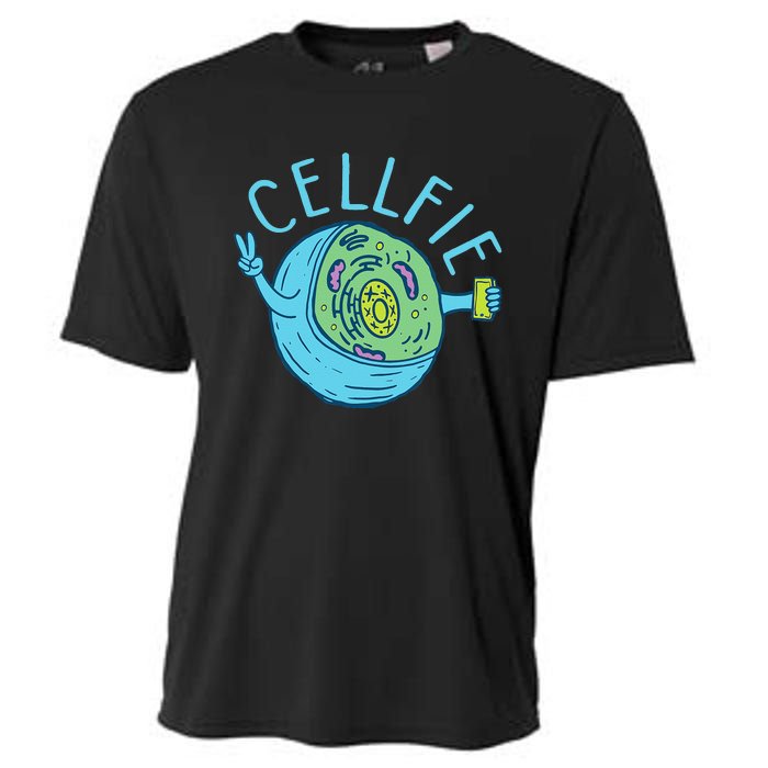 Cellfie Funny Biologist Biology Student Cell Science Cooling Performance Crew T-Shirt